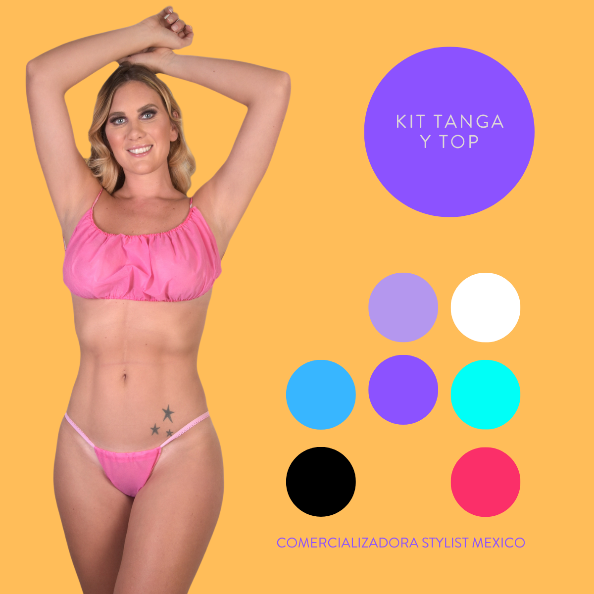 JUEGO DESECHABLE TOP Y TANGA PAQUETE DE 5 PIEZAS